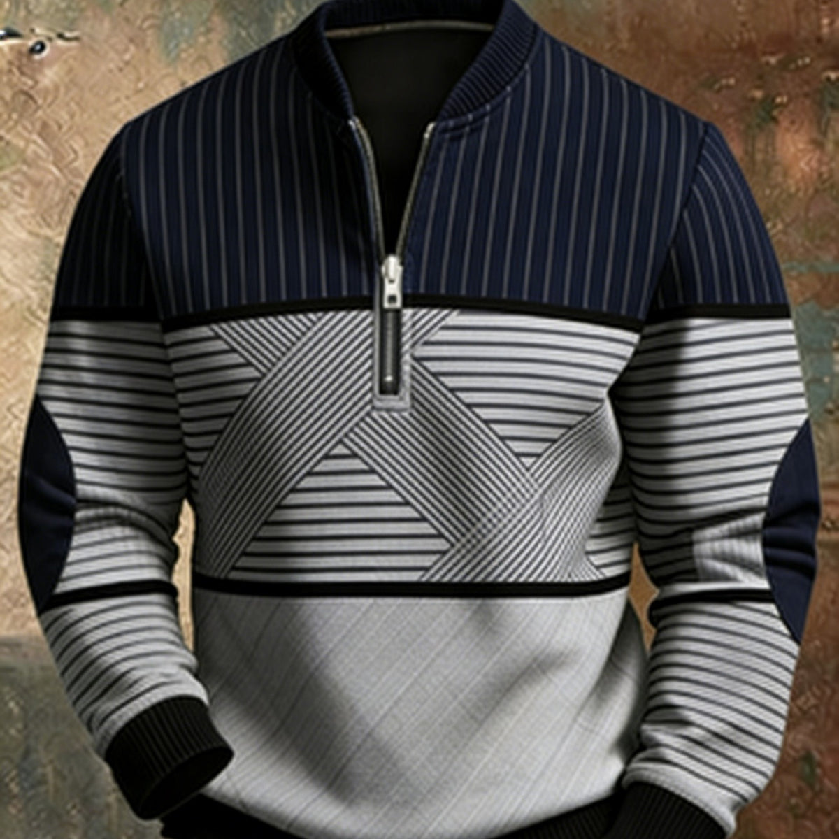 Sudadera de hombre con capucha y media cremallera